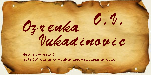 Ozrenka Vukadinović vizit kartica